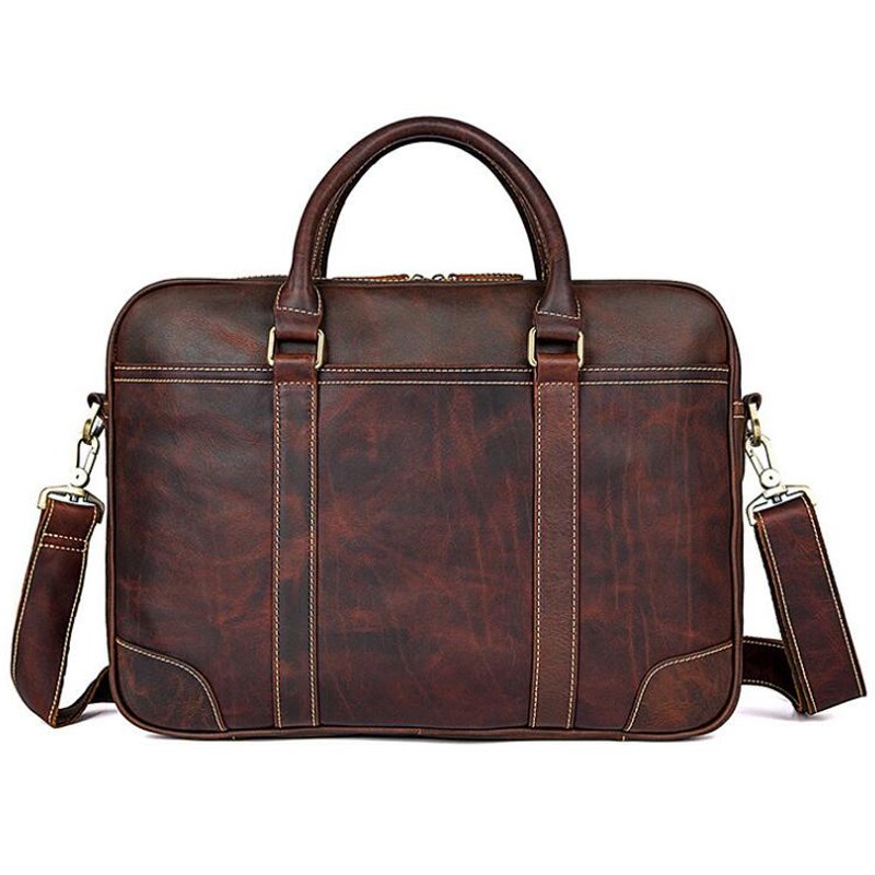 Genuine leather business slim briefcases image