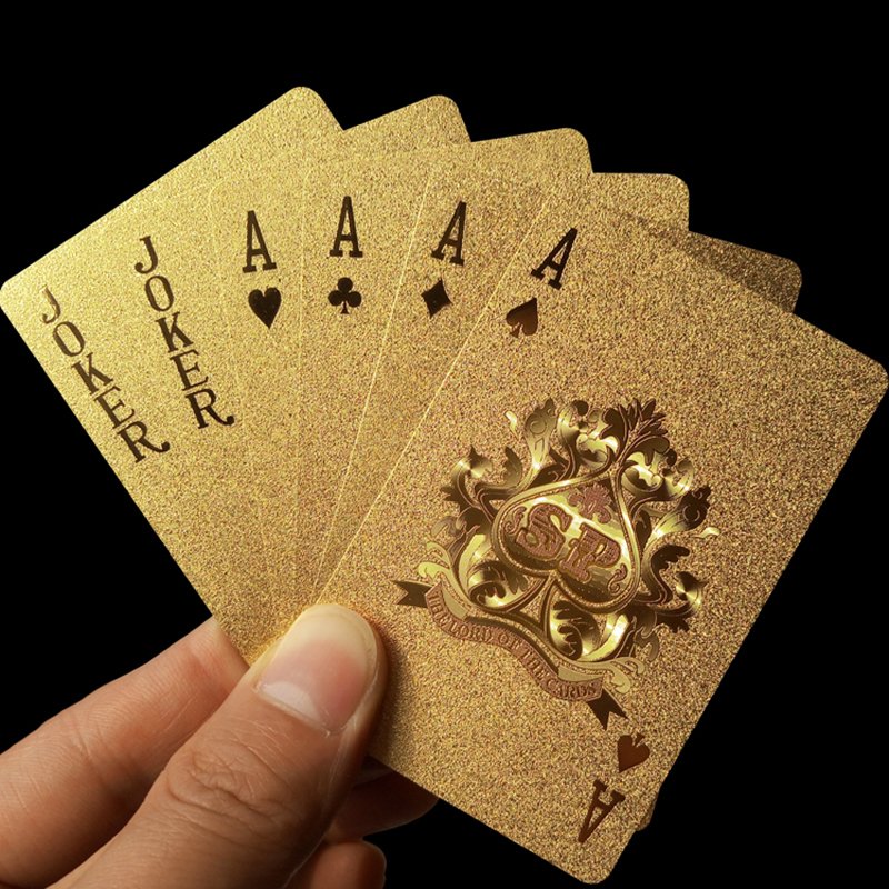 Golden plastic poker cards image