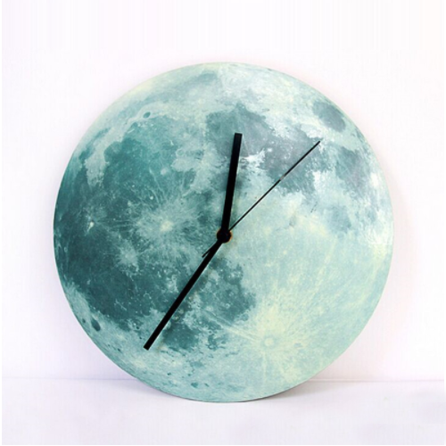 Luminous moon wall clock image