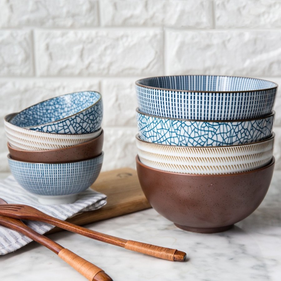 Japanese traditional ceramic bowls image