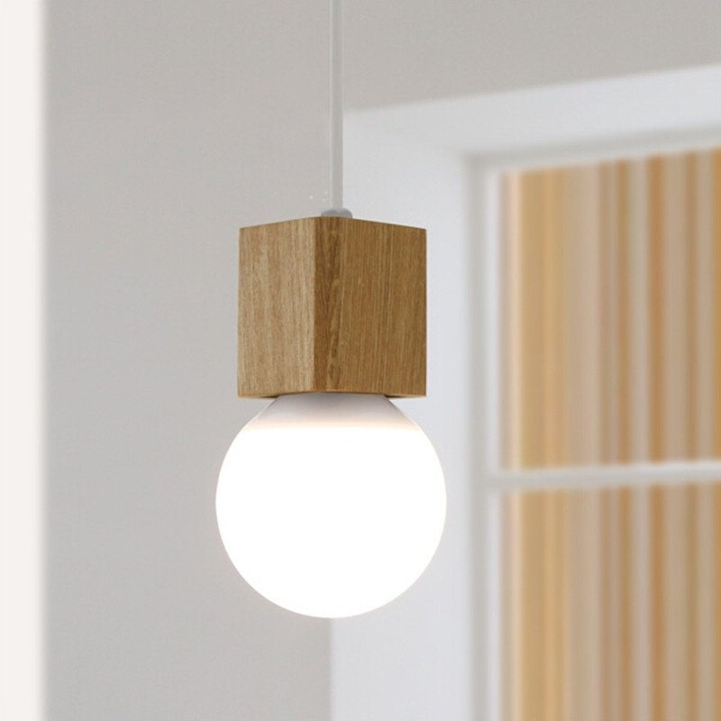 Oak wood pendant light image