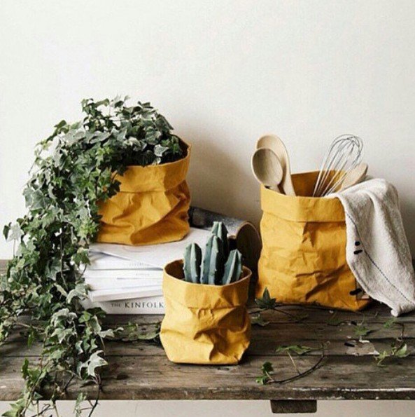 Washable paper planter bags