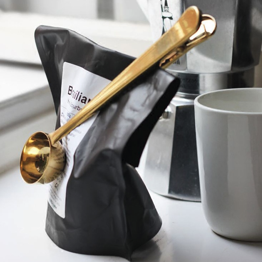 Coffee gold clip spoon image