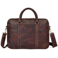 Genuine leather business slim briefcases