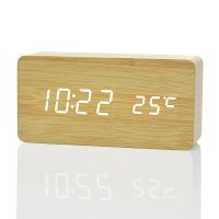 LED wooden alarm clock